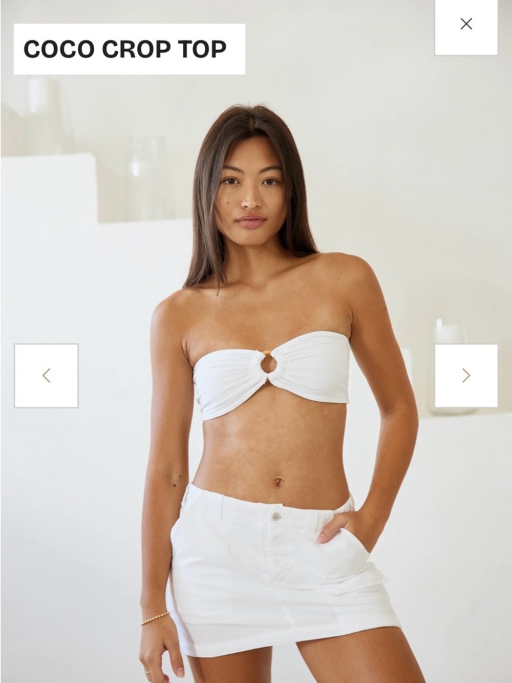 Blanco by nature Coco Crop Top Strapless Bandeau — White